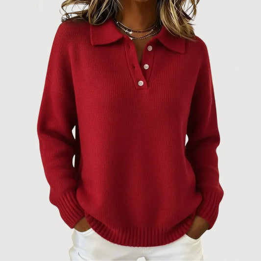 Andrea - Essential Collared Knit Sweater