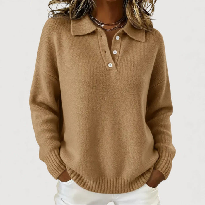 Andrea - Essential Collared Knit Sweater