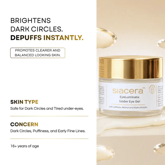 Siacera EyeLuminate Under Eye Gel - model applying product to face