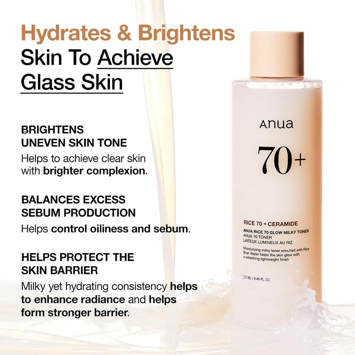 ANUA Rice 70 Glow Milky Toner 250ml / 8.45 fl. oz.