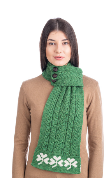 Aran Shamrock Loop Scarf