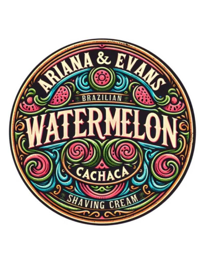 Ariana & Evans Watermelon Cachaca Shaving Cream label
