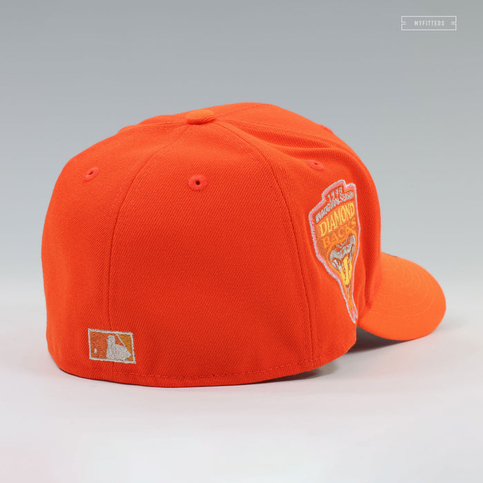 ARIZONA DIAMONDBACKS 1998 INAUGURAL SEASON THE ORANGE MAMBA NEW ERA FITTED CAP