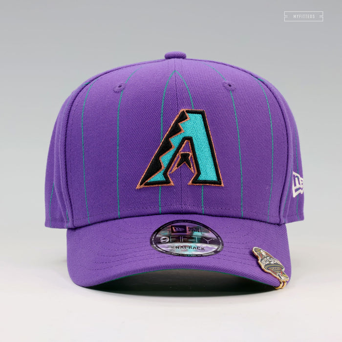 ARIZONA DIAMONDBACKS 2001 WORLD SERIES PINSTRIPE CAP BYTES NEW ERA SNAPBACK