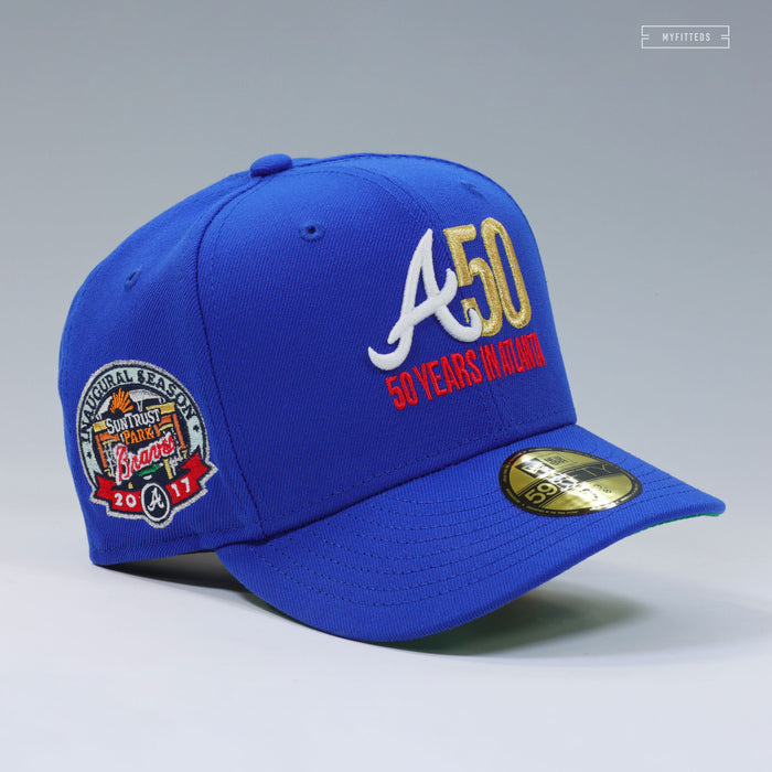 ATLANTA BRAVES 50 SEASONS IN ATLANTA 2017 SUNTRUST PARK INAUGURAL SEASON NEW ERA CAP
