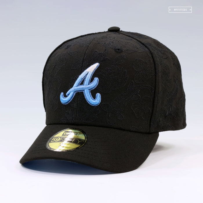 ATLANTA BRAVES KOI FISH POND ALL OVER EMBROIDERED NEW ERA FITTED CAP