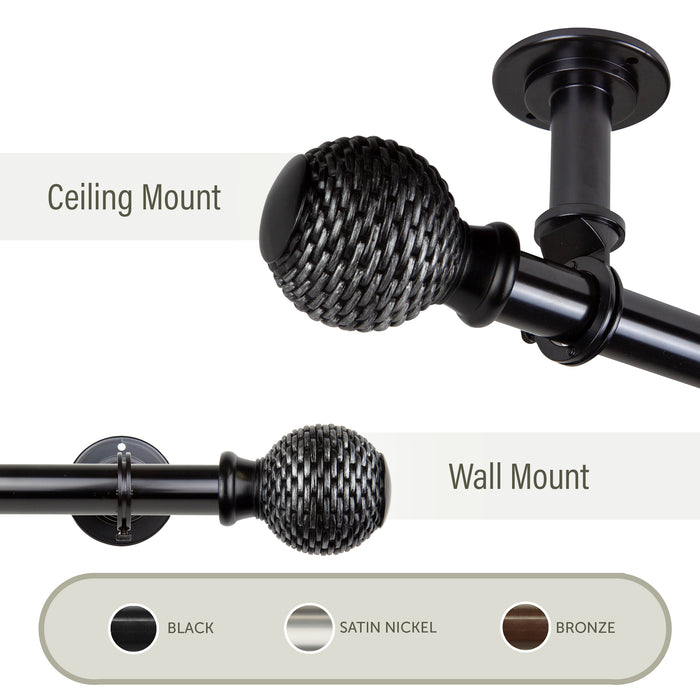 Bala 1" Ceiling Curtain Rod/ Room Divider