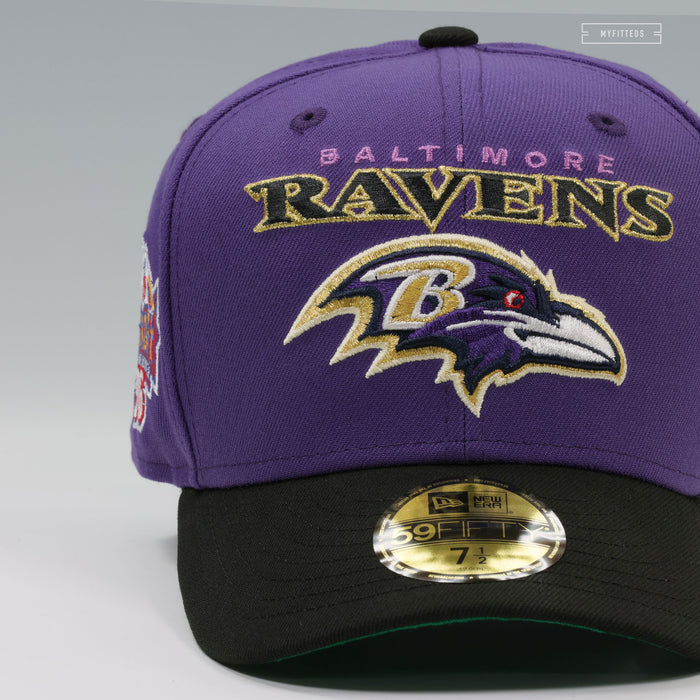 BALTIMORE RAVENS NFL KICKOFF 1996 PURPLE ORCHID JET BLACK NEW ERA FITTED CAP