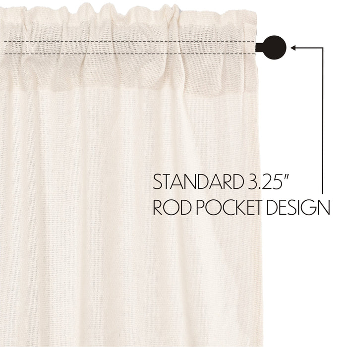 Burlap Antique White Swag Curtains-Lange General Store