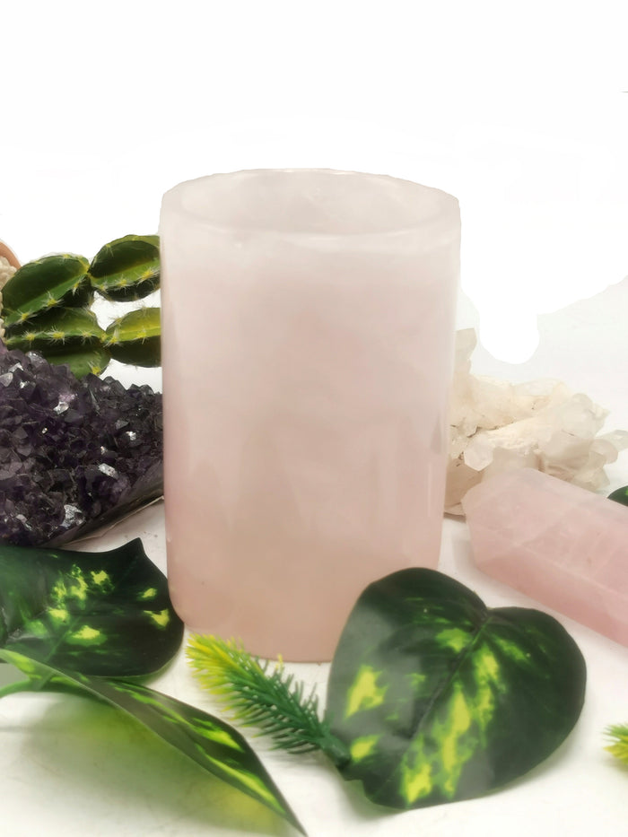 Beautiful gemstone goblets in rose quartz stone - ONLY 1 PIECE - Shwasam