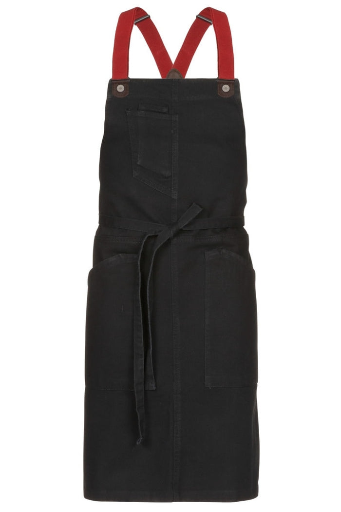 Chef Works Wine Berkeley Jet Black Denim Bib Snap Apron