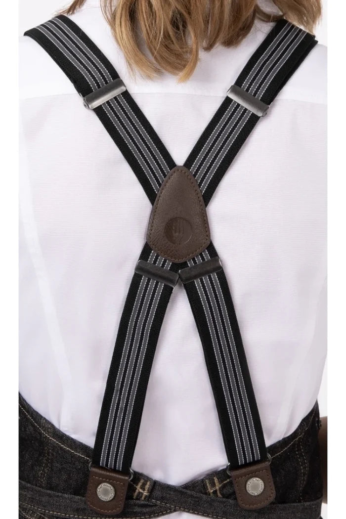 Chef Works Berkeley Jet Black Denim Bib Snap Apron