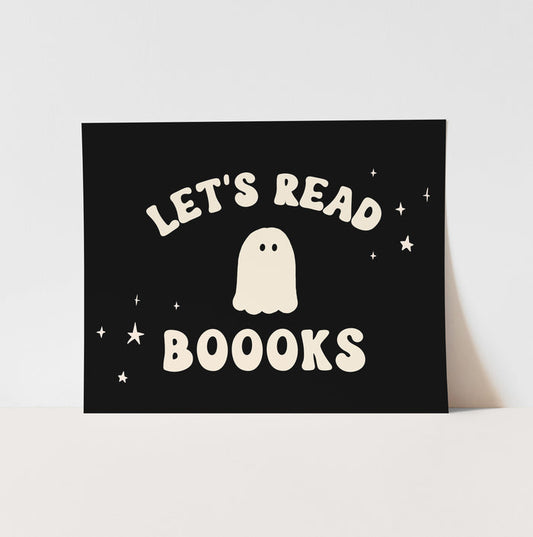 {Black} Let's Read Boooks Art Print