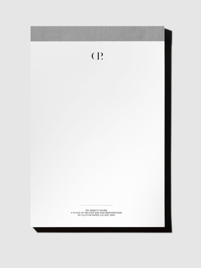 Blank Notes Pad Folio Refill, Cloth and Paper. Folio displayed on a neutral background.