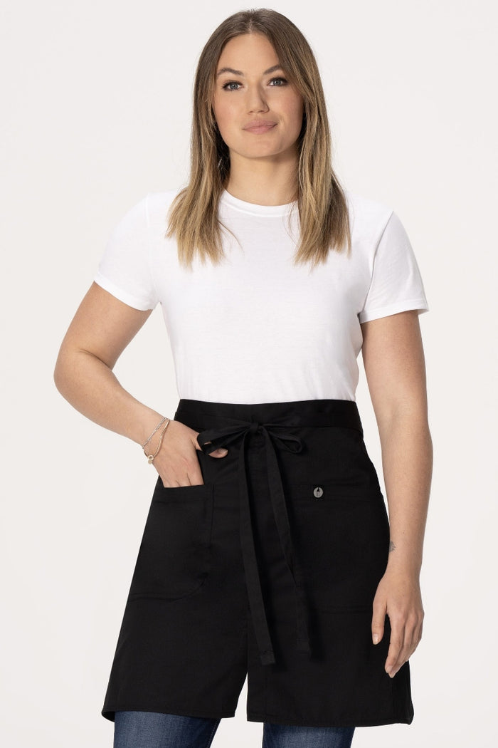 Chef Works Brio Black Half Bistro Apron
