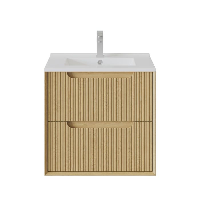 Brooklyn Fluted Wall Hung Vanity 590*455*550mm