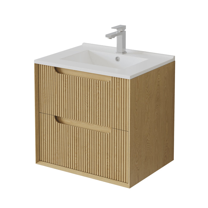 Brooklyn Fluted Wall Hung Vanity 590*455*550mm
