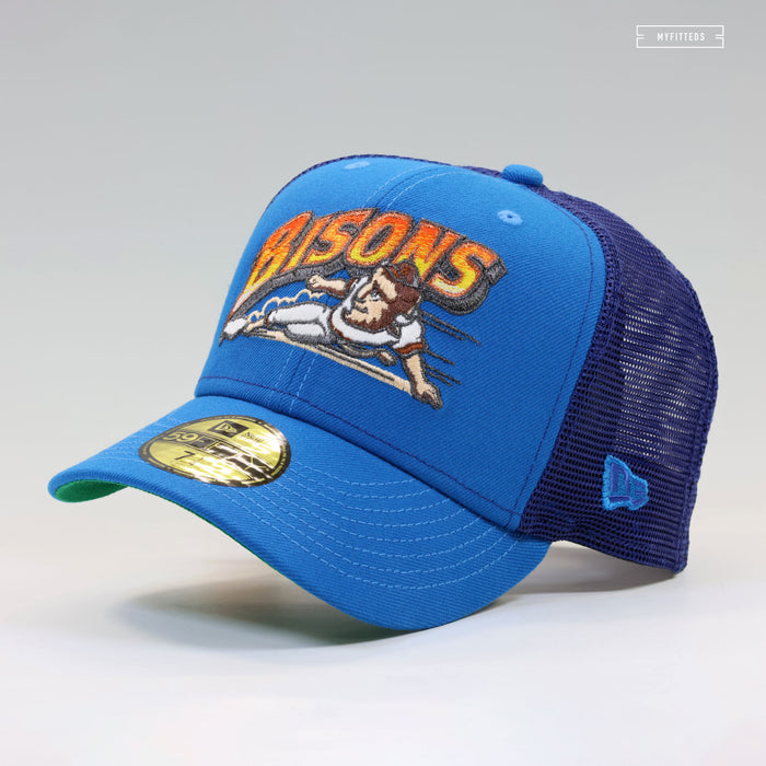 BUFFALO BISONS INDIANA JONES INSPIRED TRUCKER MESH NEW ERA FITTED CAP