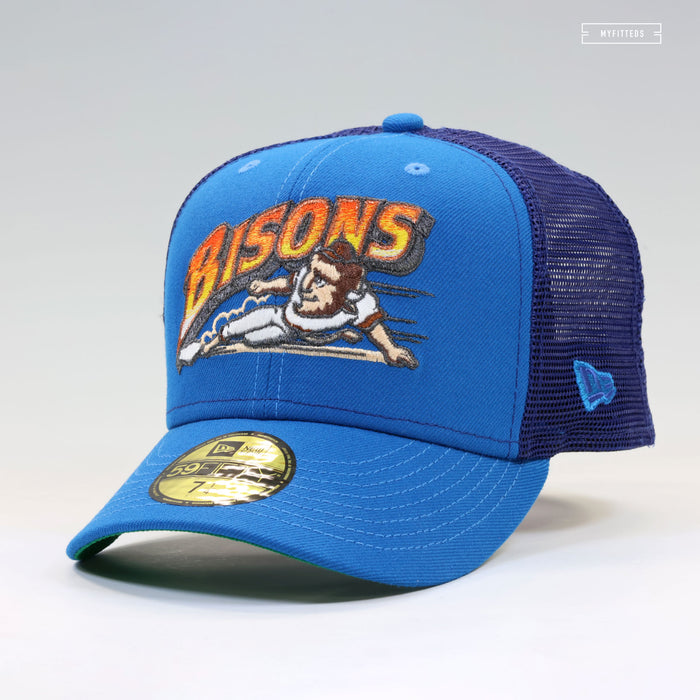 BUFFALO BISONS INDIANA JONES INSPIRED TRUCKER MESH NEW ERA FITTED CAP