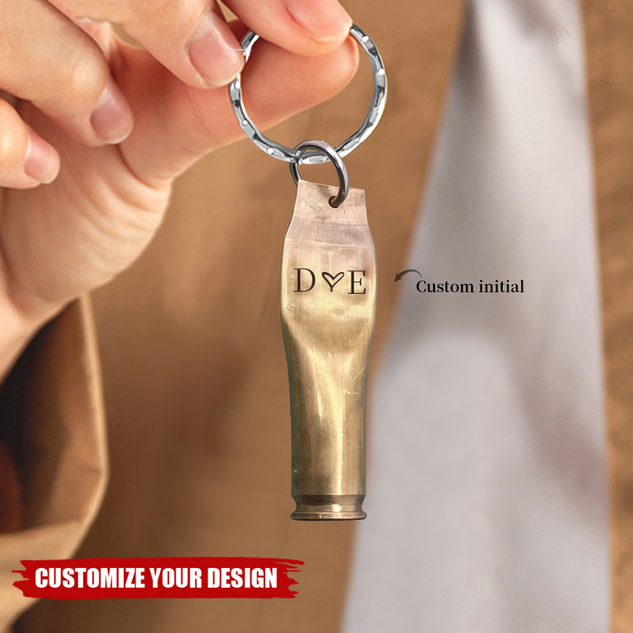Bullet Keychain Hand Stamped Personalized Bullet Keychain, Anniversary Gift