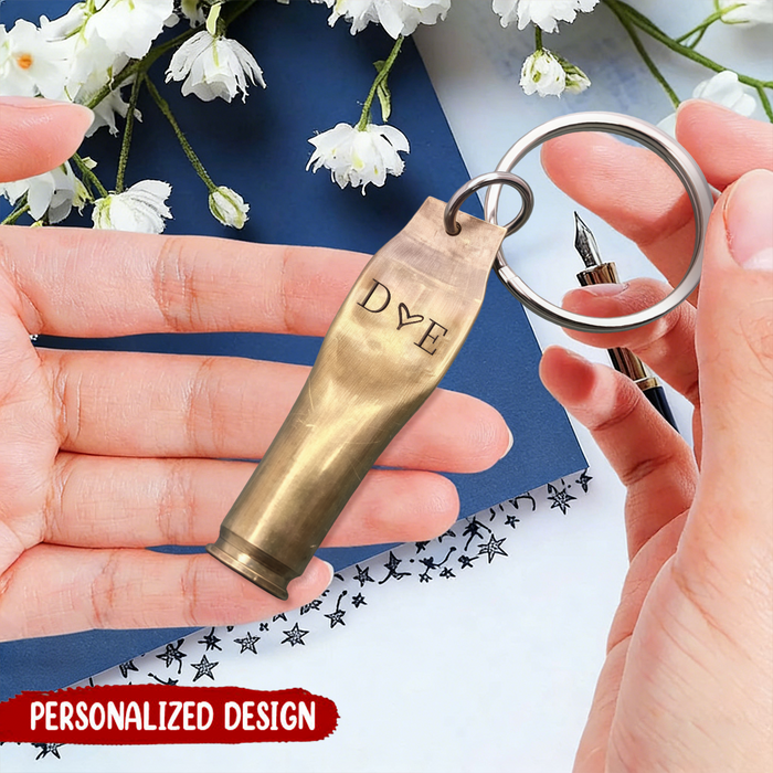 Bullet Keychain Hand Stamped Personalized Bullet Keychain, Anniversary Gift