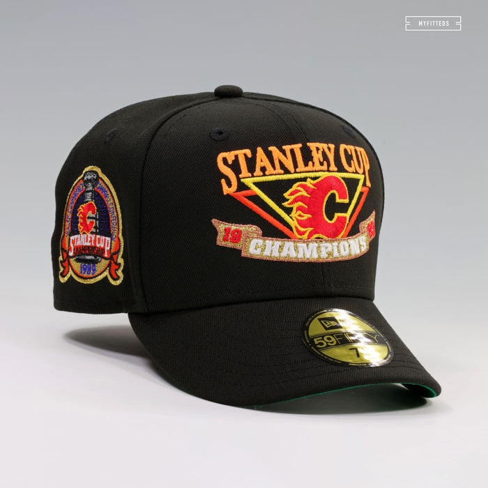 CALGARY FLAMES 1989 NHL STANLEY CUP CHAMPIONS BANNER NEW ERA FITTED CAP