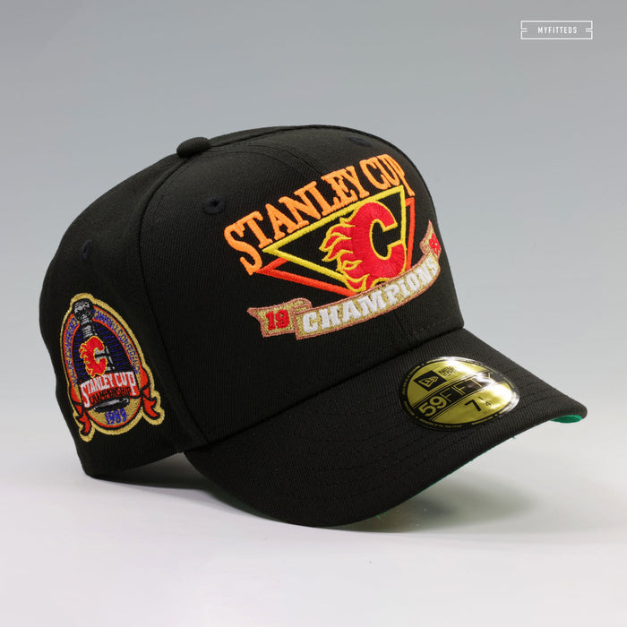 CALGARY FLAMES 1989 NHL STANLEY CUP CHAMPIONS BANNER NEW ERA FITTED CAP