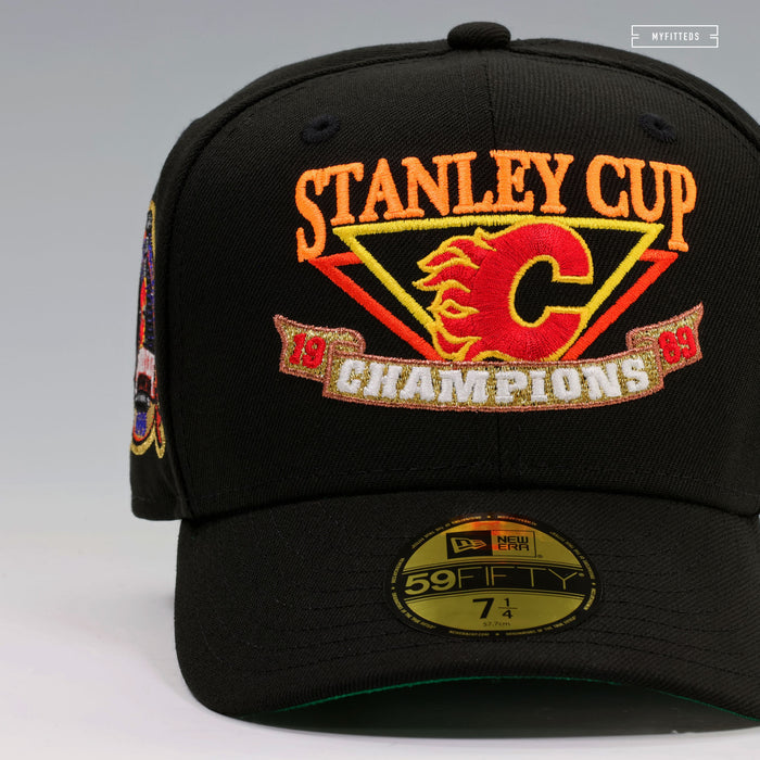 CALGARY FLAMES 1989 NHL STANLEY CUP CHAMPIONS BANNER NEW ERA FITTED CAP