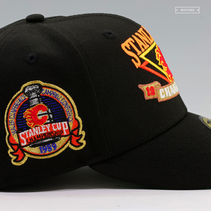 CALGARY FLAMES 1989 NHL STANLEY CUP CHAMPIONS BANNER NEW ERA FITTED CAP