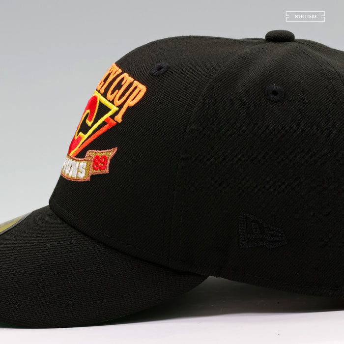 CALGARY FLAMES 1989 NHL STANLEY CUP CHAMPIONS BANNER NEW ERA FITTED CAP