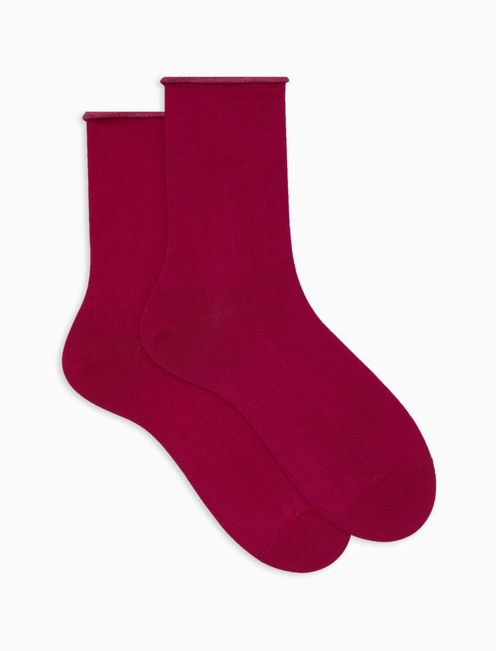 Calze corte donna cotone fucsia tinta unita - Gallo 1927 - Official Online Shop