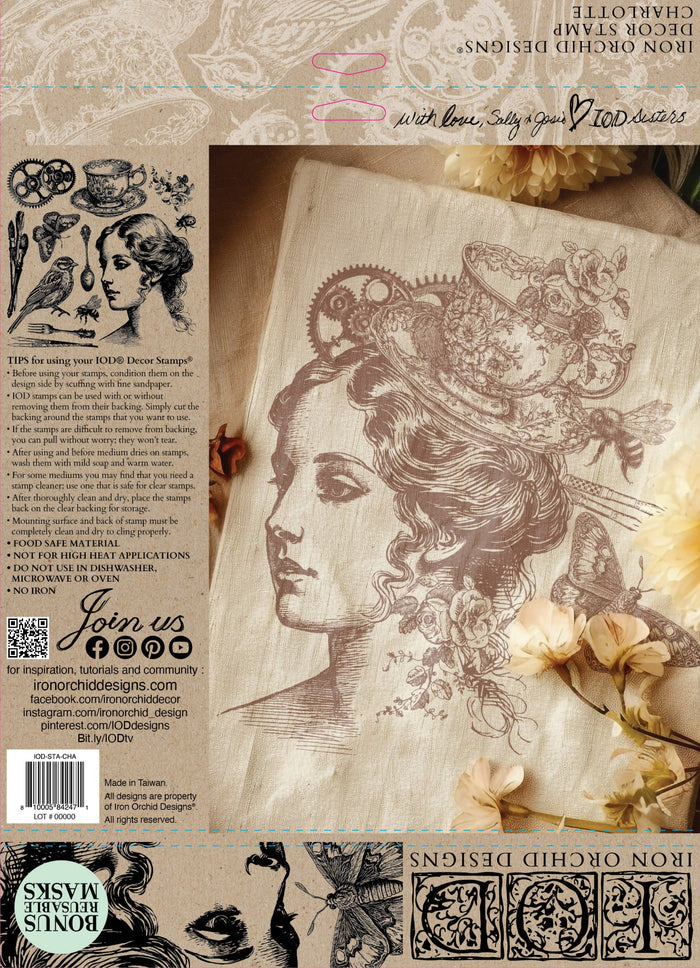 Charlotte Decor Stamp by Iron Orchid Design, IOD Packaging