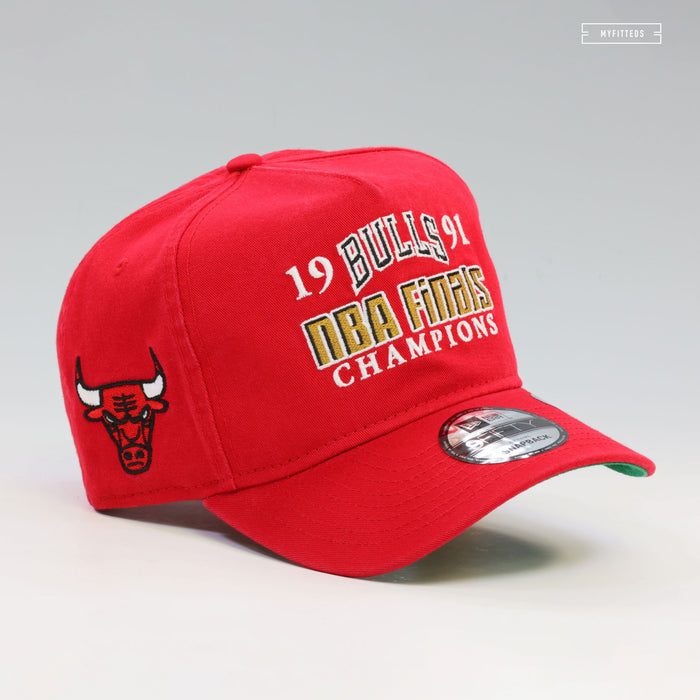 CHICAGO BULLS 1991 NBA FINALS HISTORIC WIN 9FIFTY A-FRAME NEW ERA SNAPBACK HAT