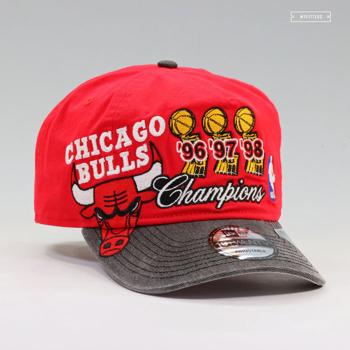 CHICAGO BULLS 1996, 1997, 1998 3 PEAT REPEAT NBA FINALS CHAMPIONS NEW ERA 19TWENTY SNAPBACK