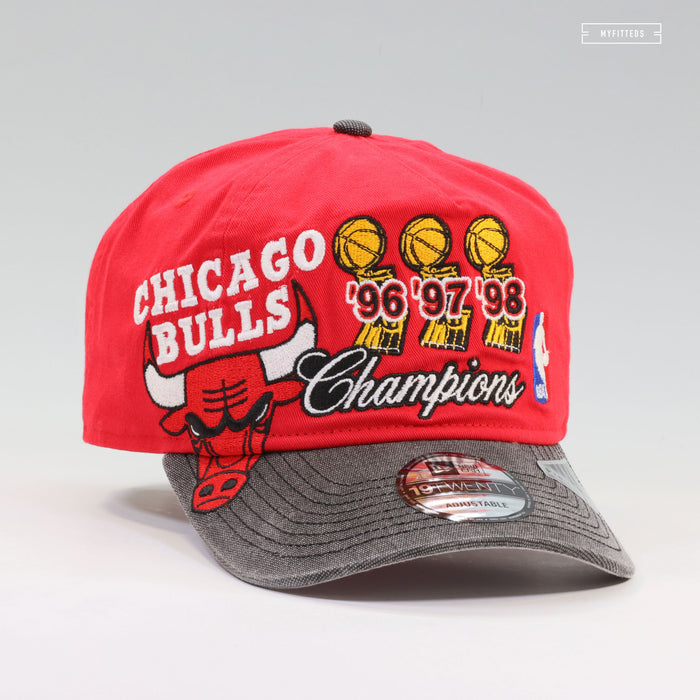 CHICAGO BULLS 1996, 1997, 1998 3 PEAT REPEAT NBA FINALS CHAMPIONS NEW ERA 19TWENTY SNAPBACK