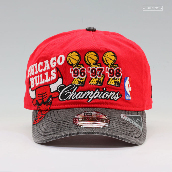 CHICAGO BULLS 1996, 1997, 1998 3 PEAT REPEAT NBA FINALS CHAMPIONS NEW ERA 19TWENTY SNAPBACK