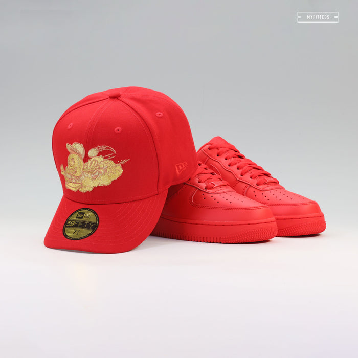 CINCINNATI REDS THE RUNNING MAN GOLDEN MARIO INSPIRED NEW ERA FITTED CAP