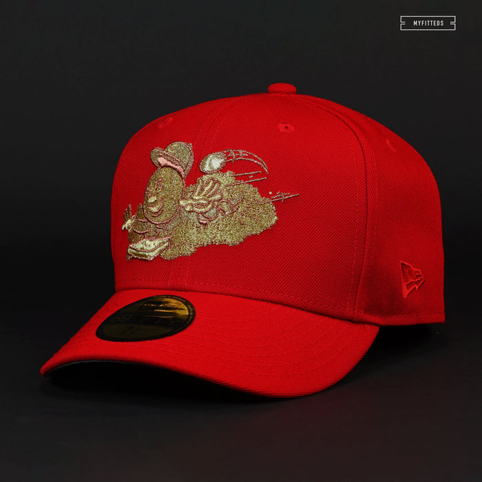 CINCINNATI REDS THE RUNNING MAN GOLDEN MARIO INSPIRED NEW ERA FITTED CAP