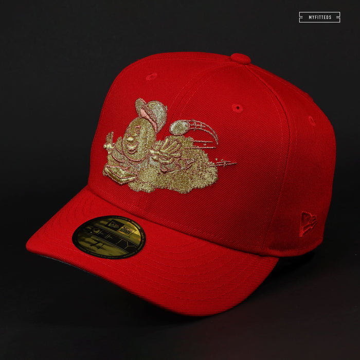 CINCINNATI REDS THE RUNNING MAN GOLDEN MARIO INSPIRED NEW ERA FITTED CAP