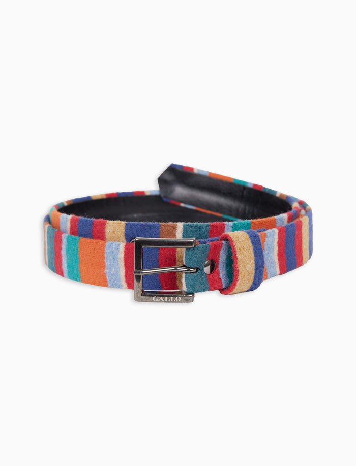 Cintura bassa donna pile azzurro righe multicolor