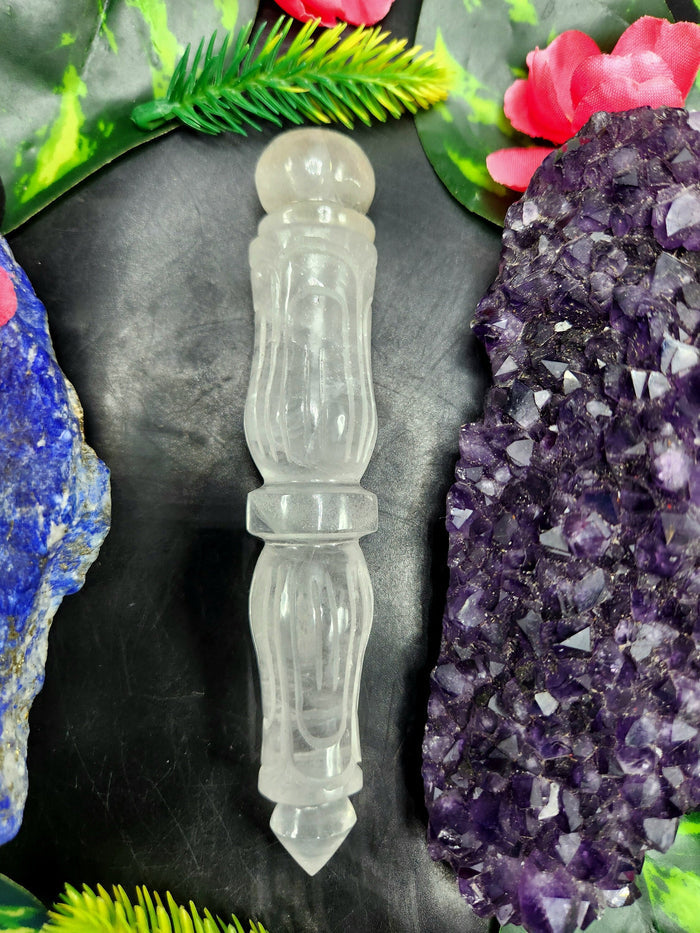 Clear Quartz carving of a traditional phurba - Carvings in gemstones and crystals - 5 inches and 98 gms