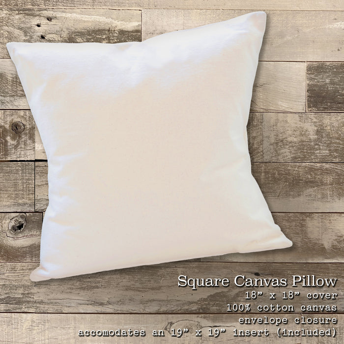 Coastal Wood Whale - Customizable Square Canvas Pillow