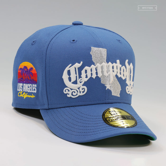 COMPTON, CALIFORNIA LOS ANGELES DODGERS INSPIRED VINTAGE WEATHERED LOOK NEW ERA FITTED CAP