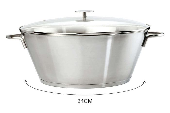 Confiturière Cristel Grande Tablée en inox et couvercle en verre - 34cm