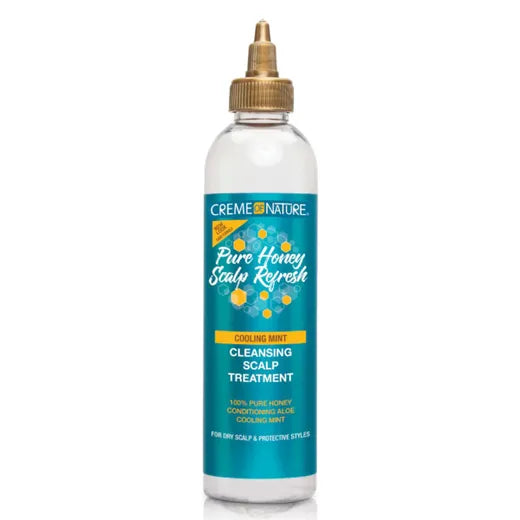 Creme Of Nature Pure Honey Scalp Refresh Cooling Mint Cleansing Scalp Treatment 8oz