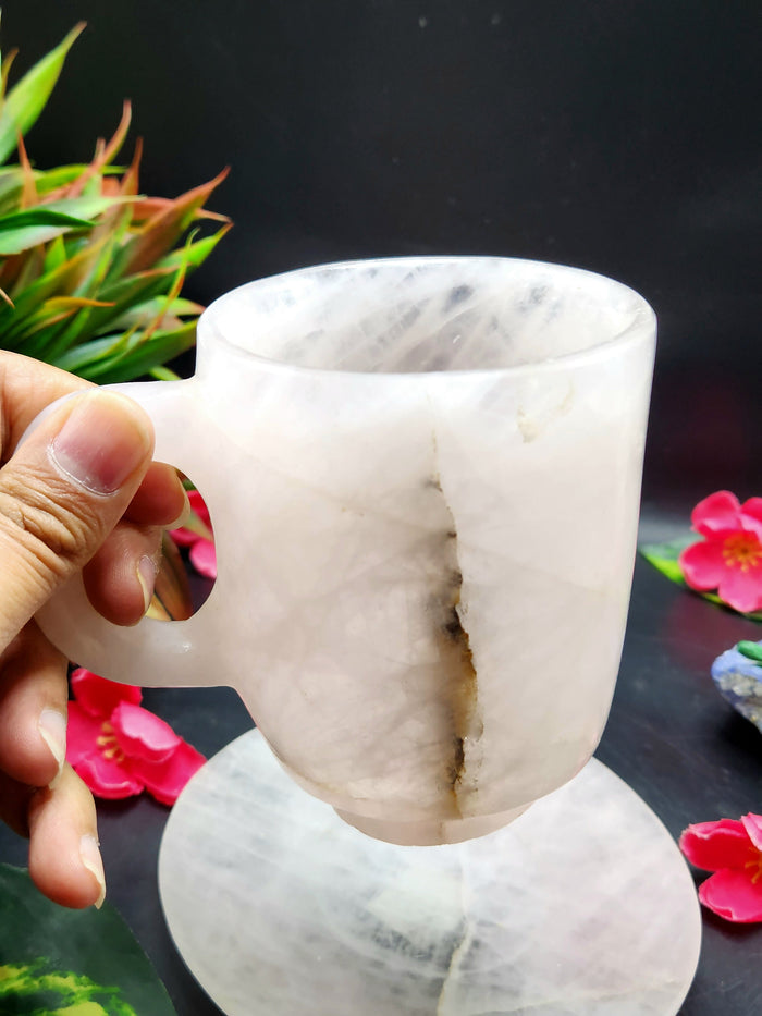 Crystal Gifts - Rose Quartz Tea Cup & Saucer - ONLY 1 Cup and 1 Saucer