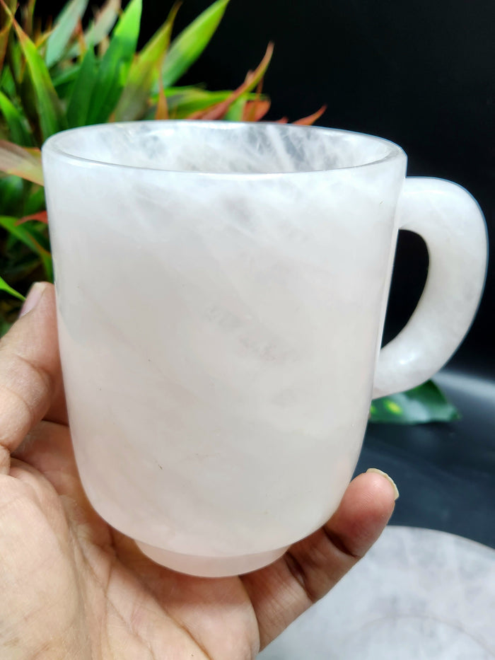 Crystal Gifts - Rose Quartz Tea Cup & Saucer - ONLY 1 Cup and 1 Saucer