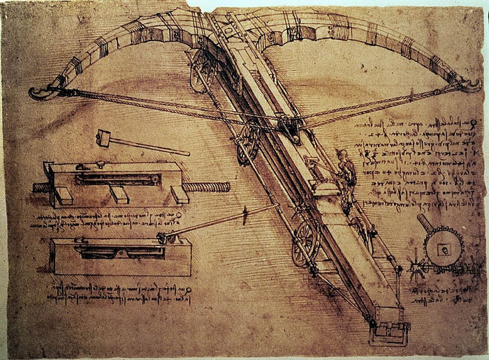 Da Vinci "Design for a Giant Crossbow" (1485) Wall Decal (4 Sizes Available)
