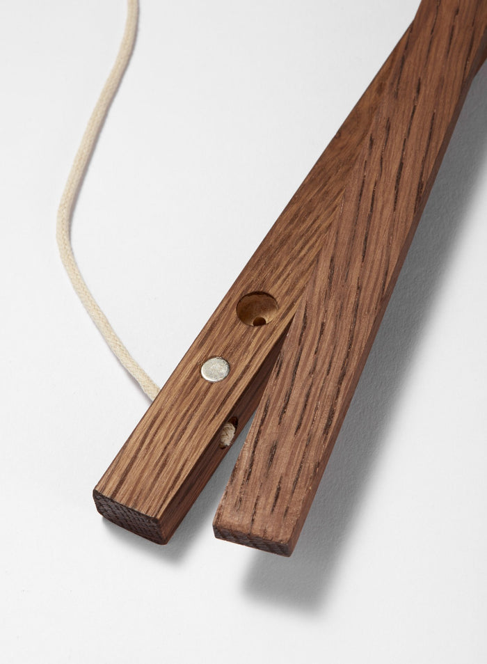 Scandinavian dark oak poster wall hanger by Opposite Wall - Corner of the poster hanger - Size 12 inches