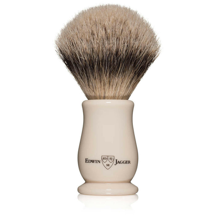 Edwin Jagger Chatsworth Imitation Ivory Silvertip Badger Shaving Brush